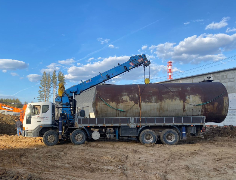 Перевозка цистерн манипулятором